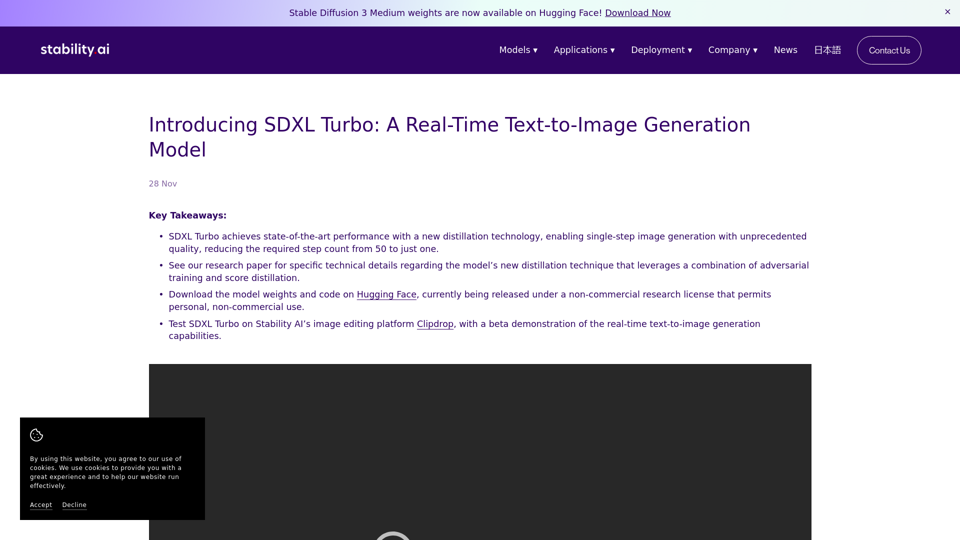 Introducing SDXL Turbo: A Real-Time Text-to-Image Generation Model — Stability AI