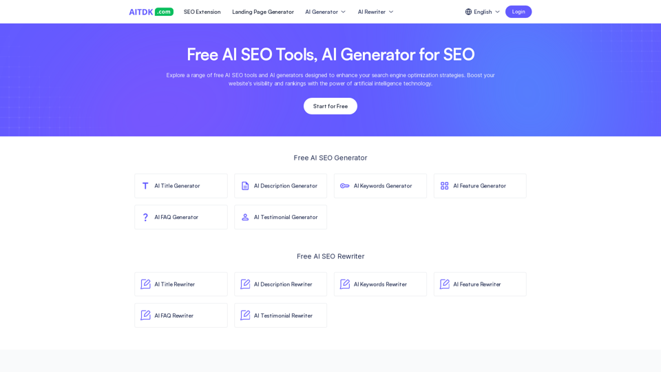 AITDK: 무료 AI SEO 도구, SEO용 AI 생성기 AITDK: 무료 AI SEO 도구, SEO용 AI 생성기