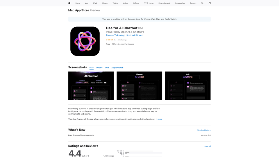 App Store의 AI 챗봇에 사용 App Store의 AI 챗봇에 사용