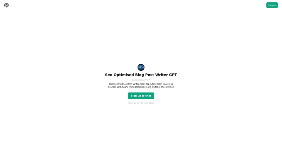 ChatGPT - SEO 최적화 블로그 포스트 작가 GPT