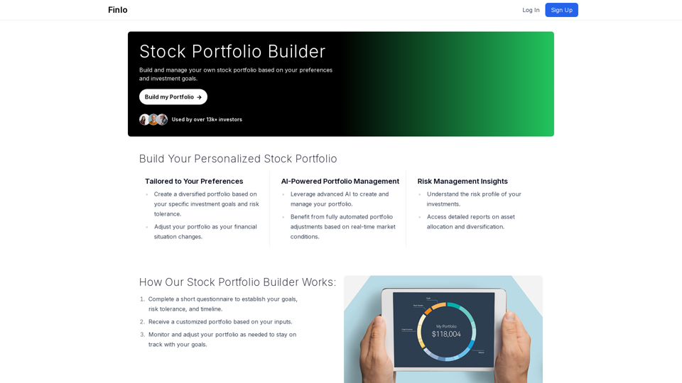 Finlo - AI Stock Portfolio Builder