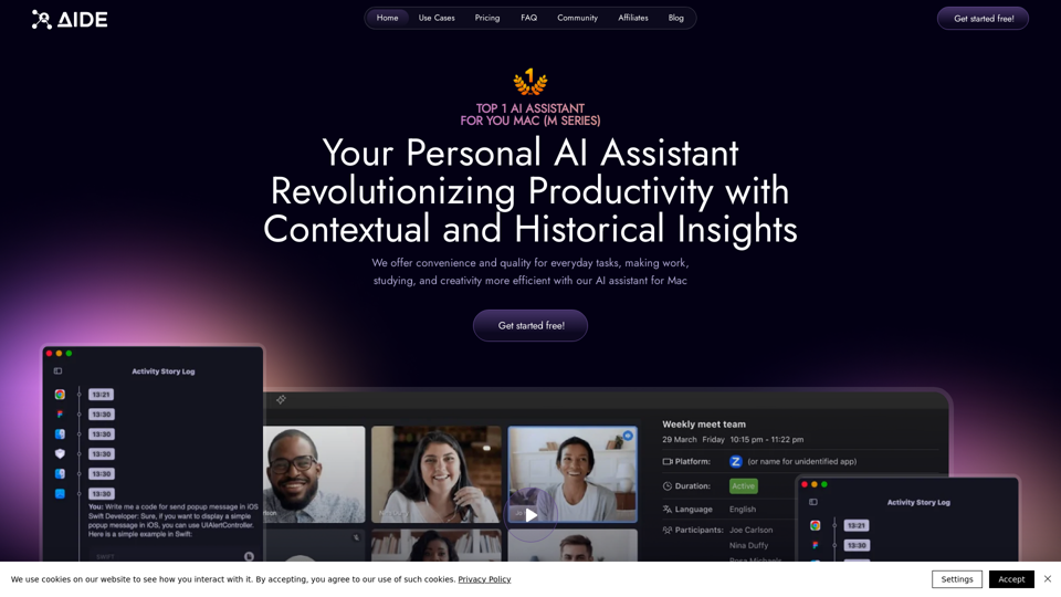 AIDE AI Assistant for Mac | Efficient Meetings and Quick Transcriptions 🚀