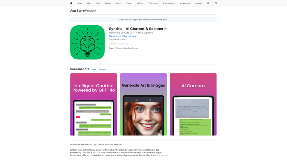 Synthia - AI Chatbot & Scanner on the App Store