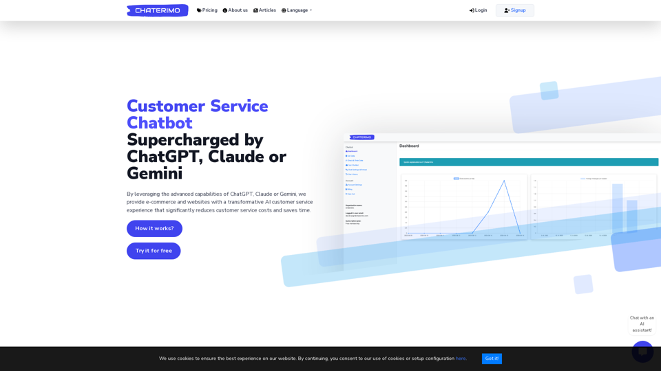 Chaterimo - Customer Care Chatbot Powered by AI (ChatGPT & Anthropic)