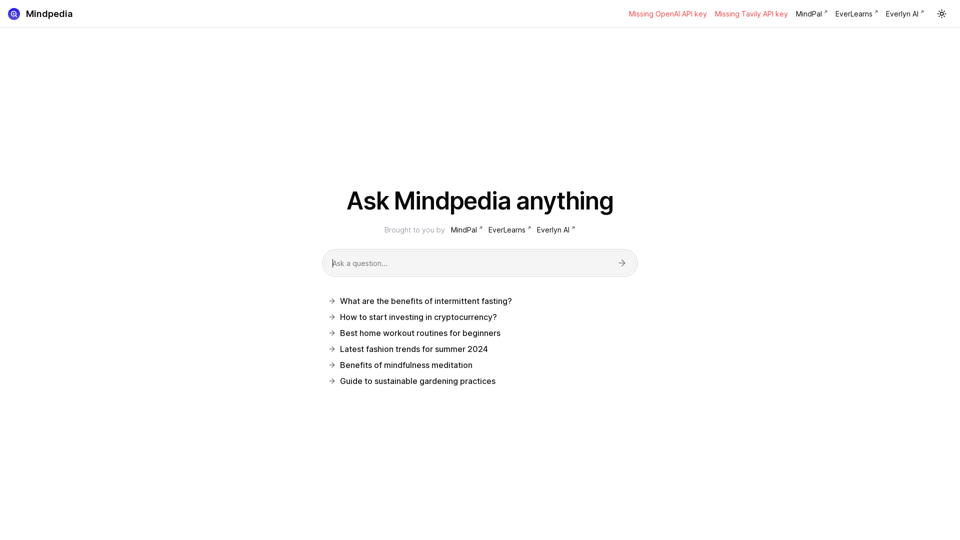 Mindpedia | 100% KOSTENLOS AI-basierte Antwort-Engine