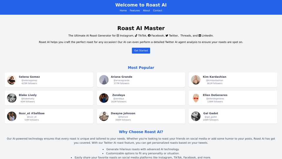 Roast AI Website