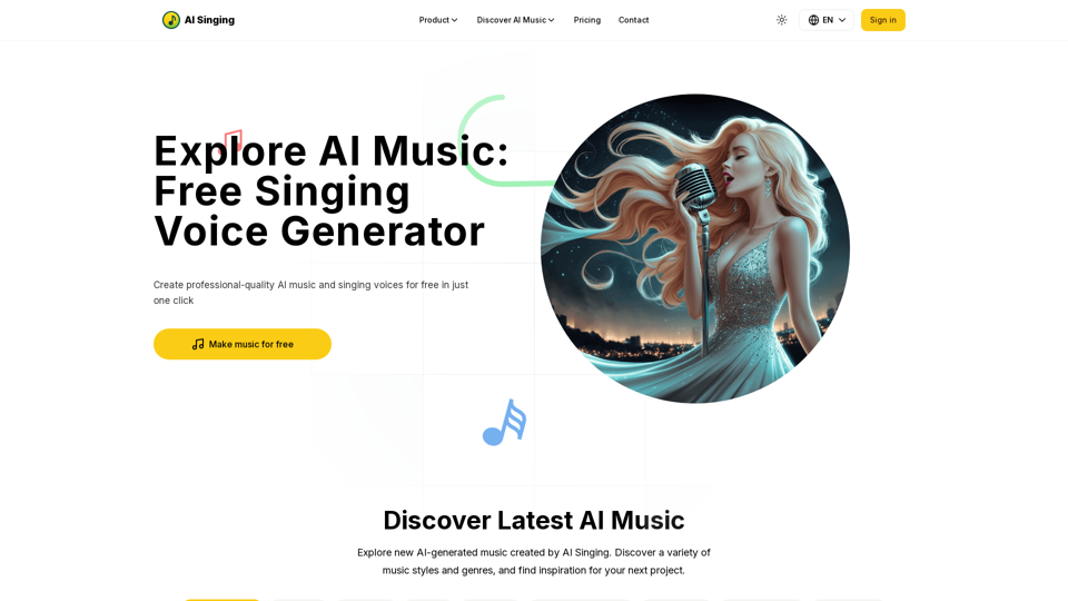 Free AI Music & Singing Voice Generator Online | AI Singing