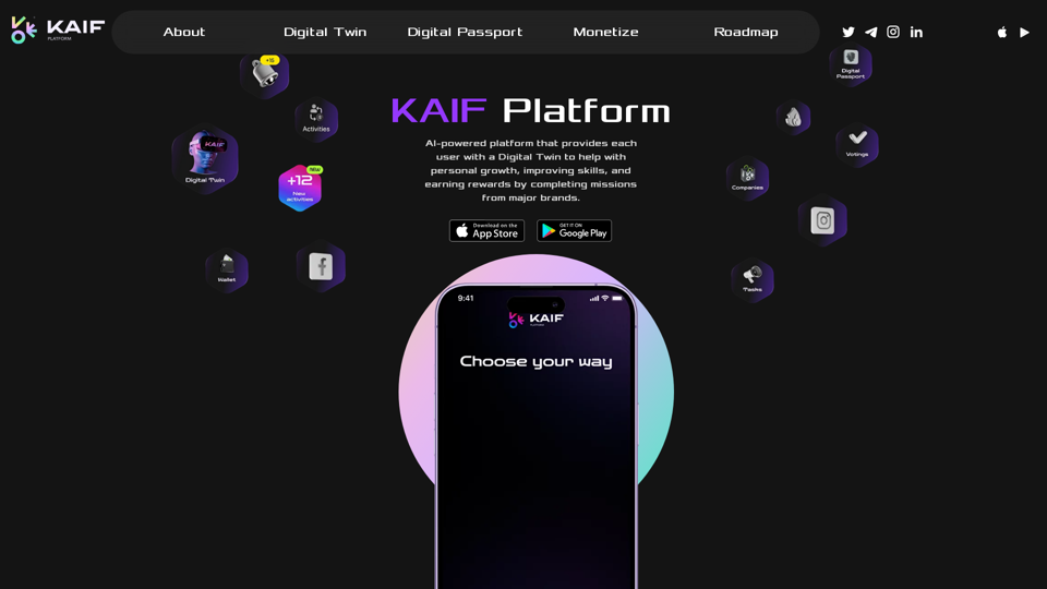 KAIF PLATFORM - AI-powered decentralized society (DeSoc) platform