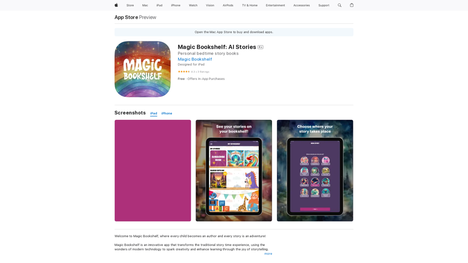 Magic Bookshelf: AI Stories on the App Store