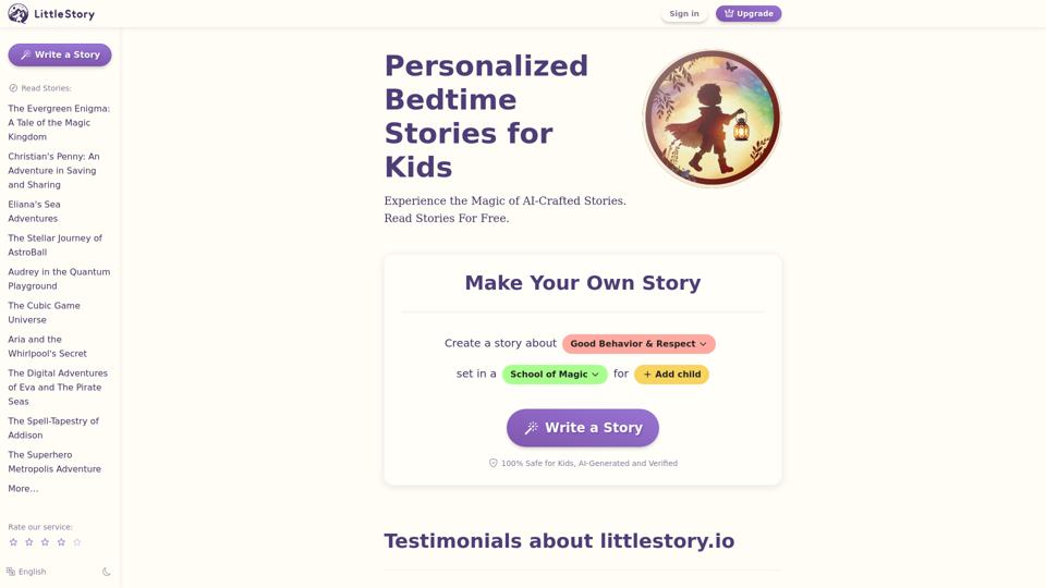 Bedtime Stories for Kids | Free bedtime stories at LittleStory.io