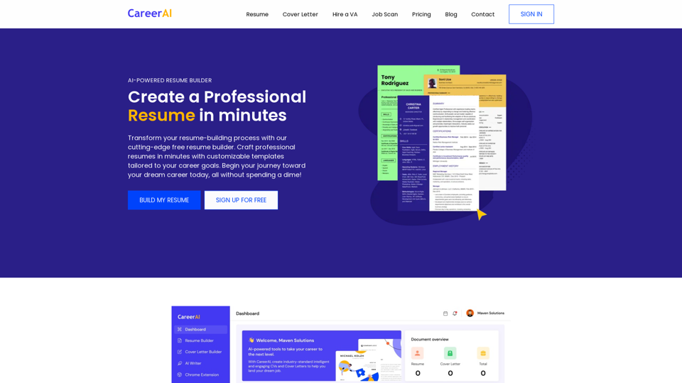 CareerAI | Online Resume Builder - Create Professional Resumes Instantly