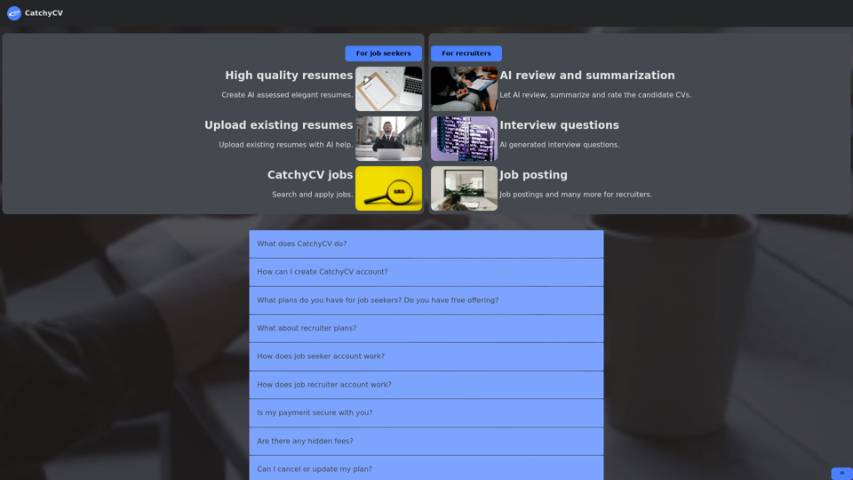 Home | CatchyCV AI Website