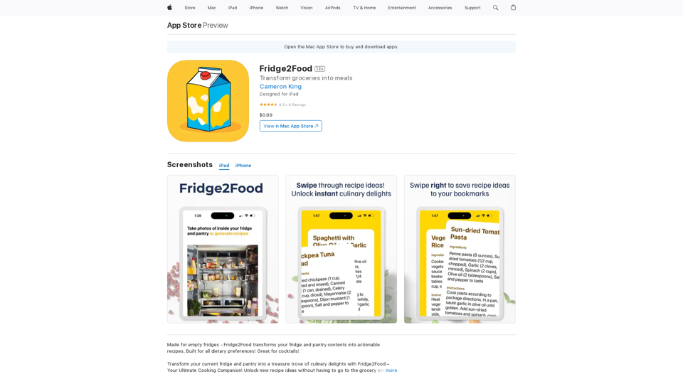 Fridge2Food on the App Store