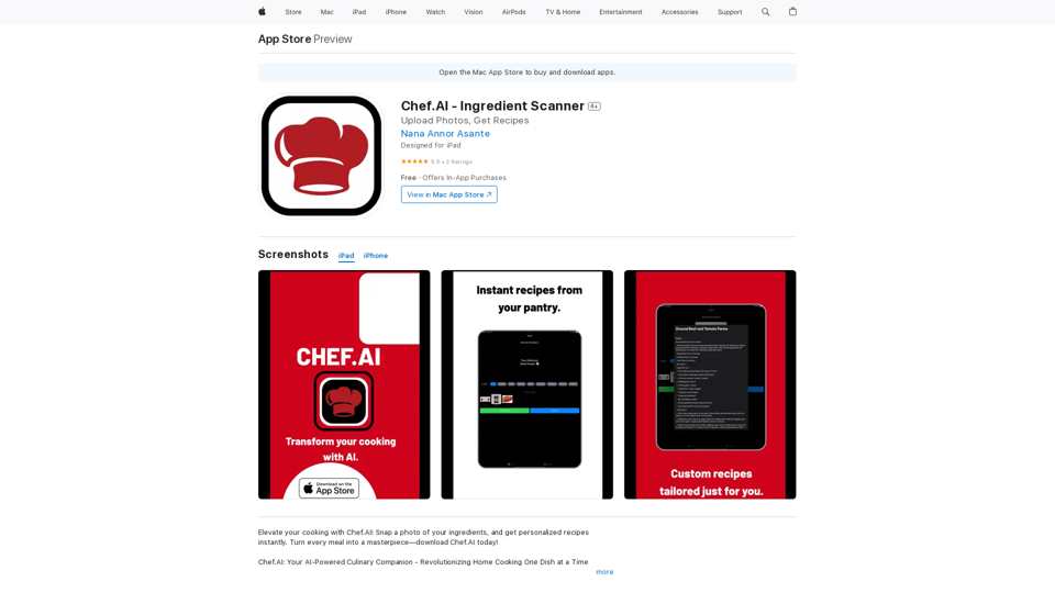 Chef.AI - Ingredient Scanner on the App Store