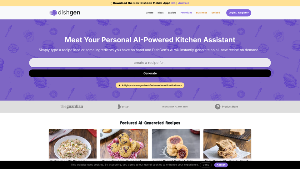 DishGen | AI-Rezepte | AI-Rezept-Generator