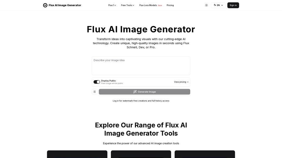 Flux AI 图像生成器免费在线 - Flux AI